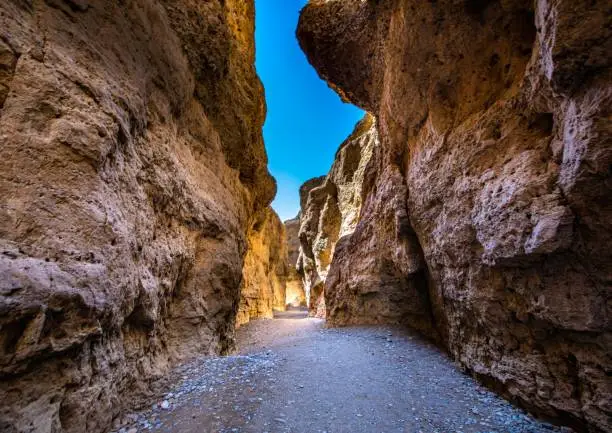 Landscape in the Sesriem Canyon in the Namib-Naukluft National Park in Namibia during summer