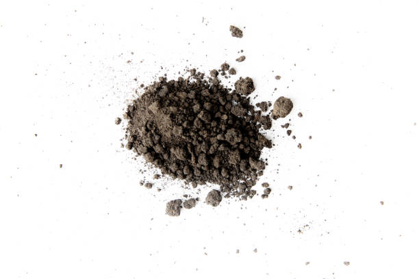 istock Pile of soil on white background. Top view 1248504946