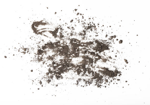Pile of soil on white background.