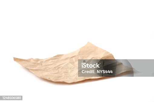 istock Brown bakery paper isolated on white.Food advertisement design dish,product display. 1248506580
