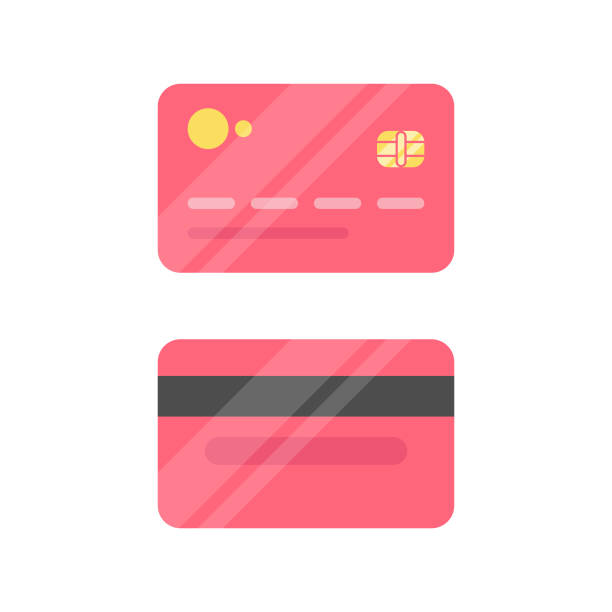 ilustraciones, imágenes clip art, dibujos animados e iconos de stock de icono de tarjeta de crédito diseño plano. - credit cards