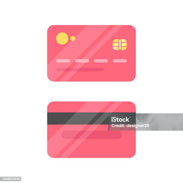 Credit Card Icon Flat Design Stock Illustration - Download Image Now - Credit Card, Playing Card, Icon