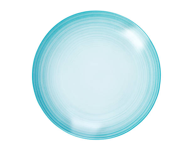 istock Blue flat plate top view isolated on white. 1248514723