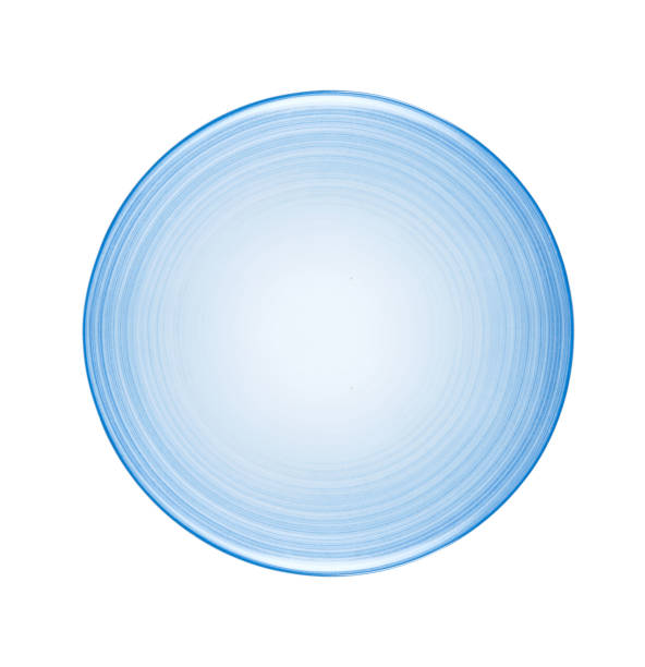 istock Blue plate top view isolated on white. 1248514724