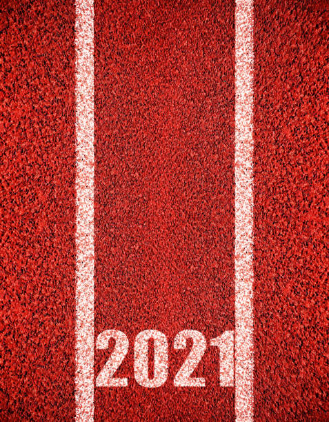 istock Running track with Number 2021 background 1248521872