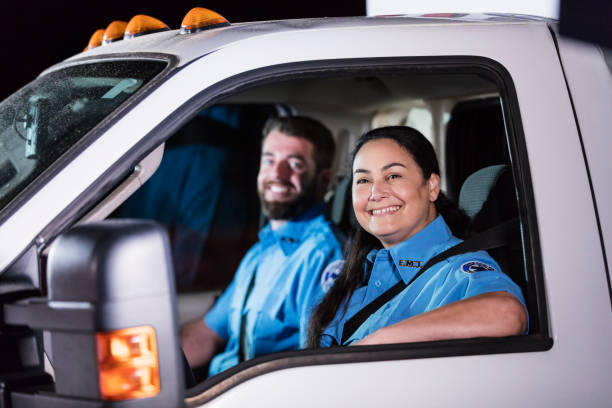 istock Paramedics driving an ambulance 1248523824