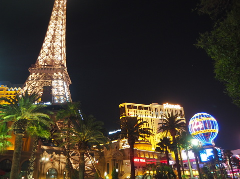In July 2019, the Paris Hotel in Las Vegas was showing a replica of the Eiffel Tower.