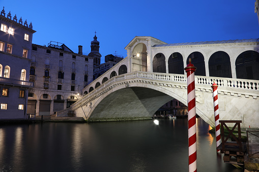 Venice Italy Rialto bridge beautiful morning scenic