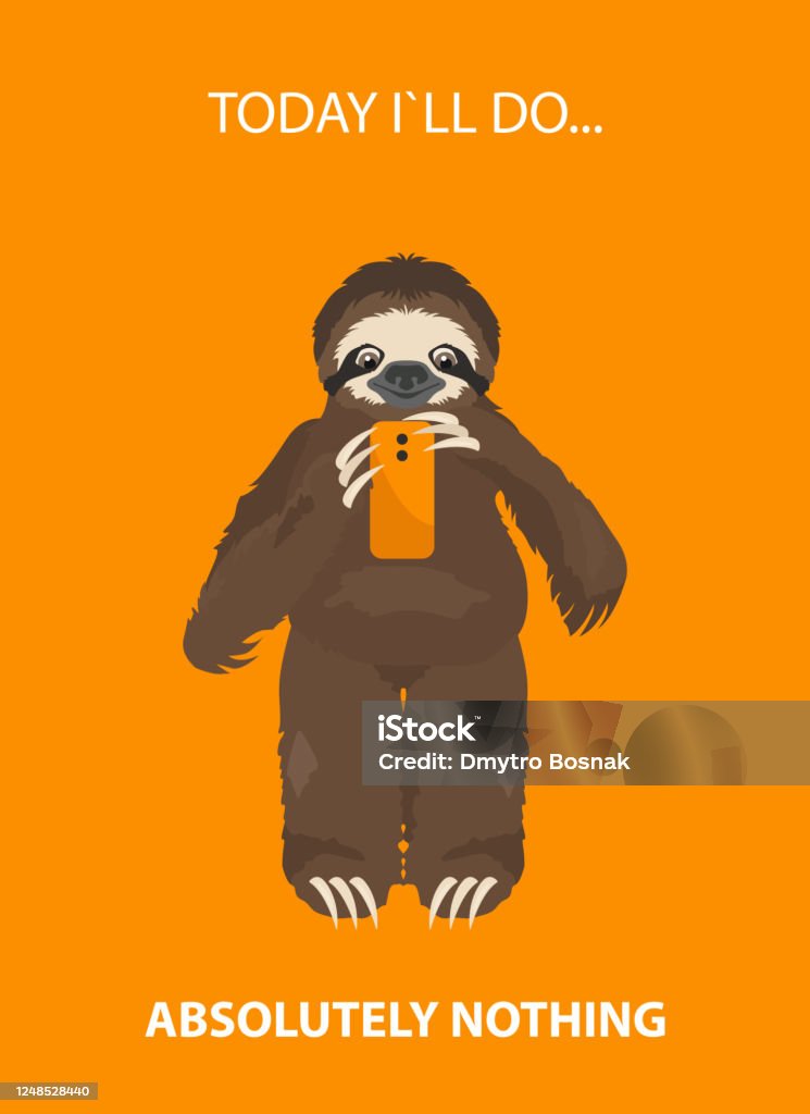 The Story Of One Sloth At Work Study Funny Cartoon Sloths In Different  Postures Set Stock Illustration - Download Image Now - iStock