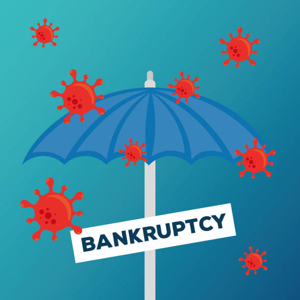 istock umbrella with banner of bankruptcy vector design 1248529817