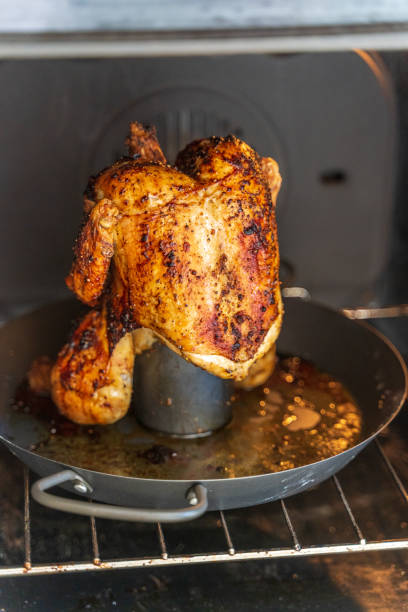 istock Beer can roast chicken in pan 1248531219