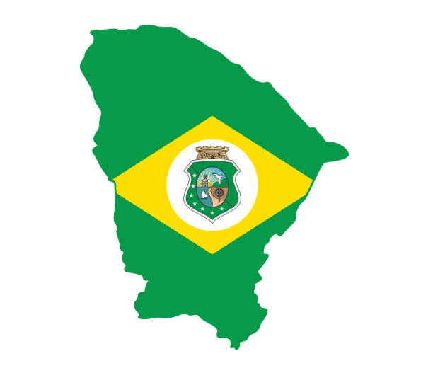 ilustrações de stock, clip art, desenhos animados e ícones de flag map of the brazilian state of ceará - ceara state