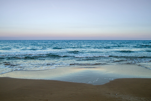 Quiet scene in a beach at dusk