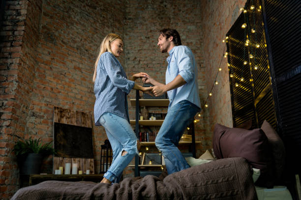 istock Couple having fun at home 1248546340