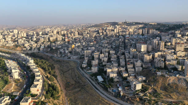 istock Security Wall divide Israel and Palestine- Aerial view 1248555216