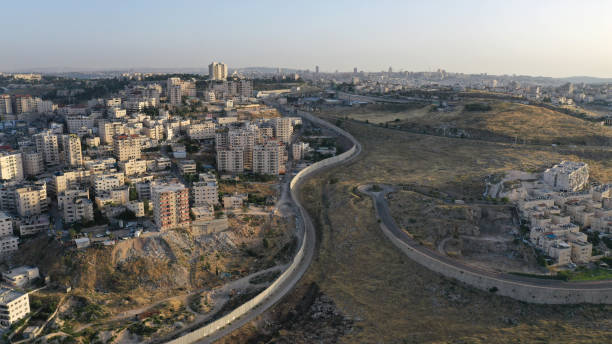 istock Security Wall divide Israel and Palestine- Aerial view 1248555289