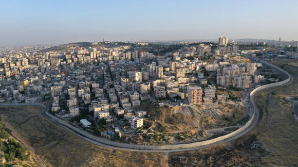istock Security Wall divide Israel and Palestine- Aerial view 1248555407