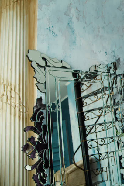 istock carved mirror on the background of the wall and columns 1248558214