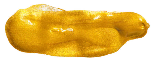 istock acrylic gold paint stain on a white background 1248558269