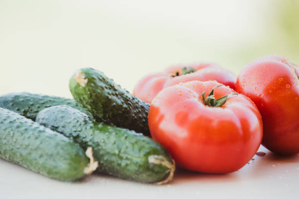 istock Organic vegetables on wooden table 1248558471