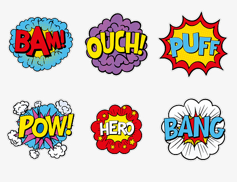 Comic book elements. Dynamic Pop Art Vector sticker set