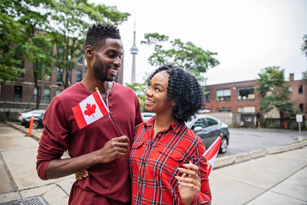 istock Canadian Couple Celebrating Canada Day 1248563149