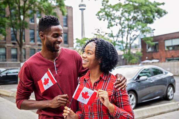 istock Canadian Couple Celebrating Canada Day 1248563150