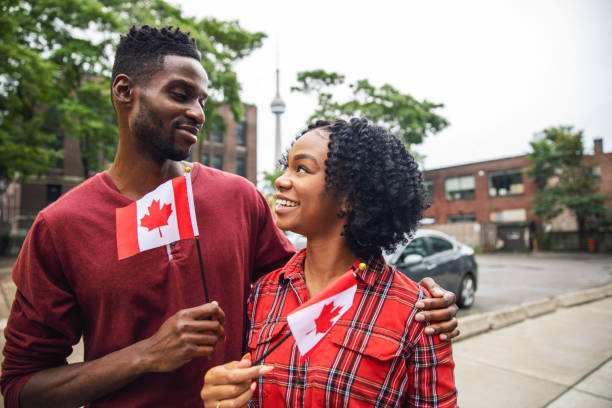 istock Canadian Couple Celebrating Canada Day 1248563154