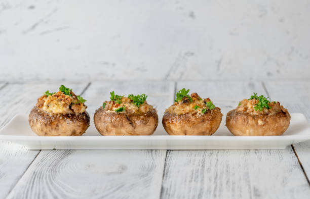 istock Stuffed mushrooms with cream cheese 1248566451