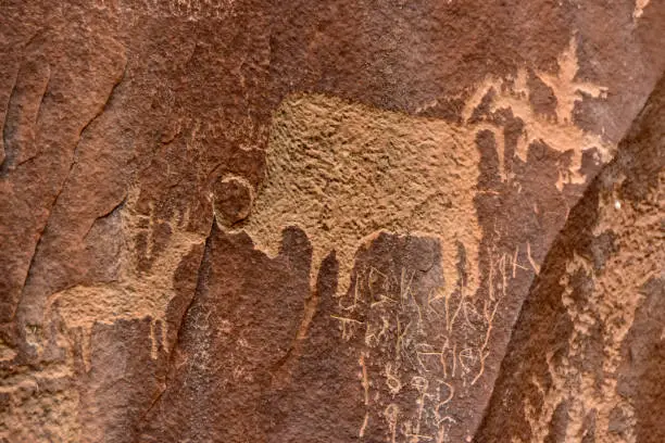 Photo of Petroglyphs at Newspaper Rock, Canyonlands National Park.