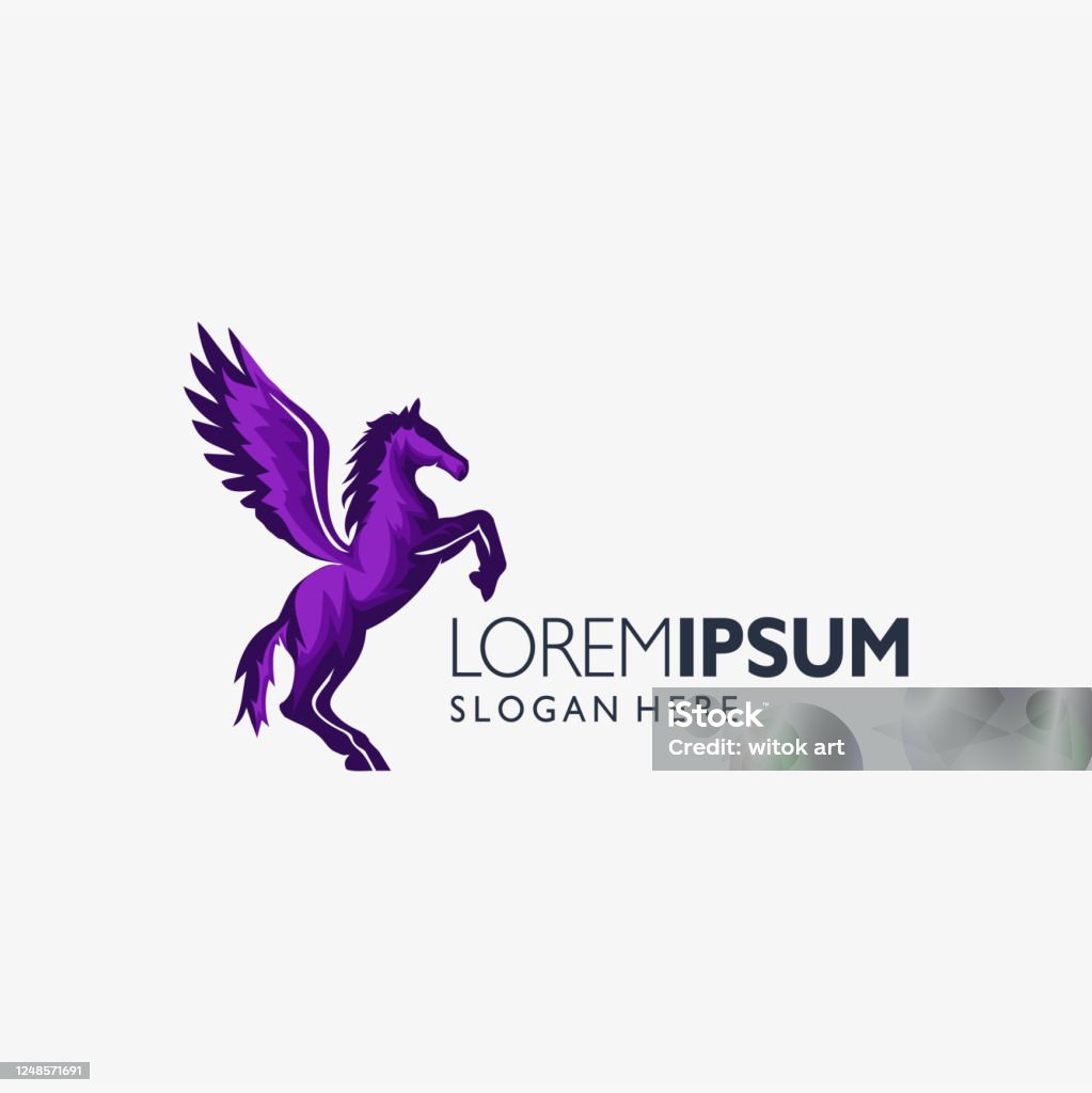 Pegasus Logo Vector Ngựa Với Khái Niệm Thiết Kế Cánh Hình minh họa ...