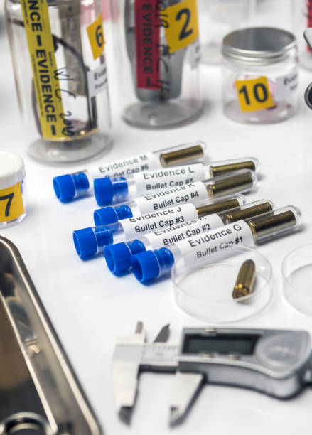 istock bullet in ballistic Laboratory, conceptual image 1248576623