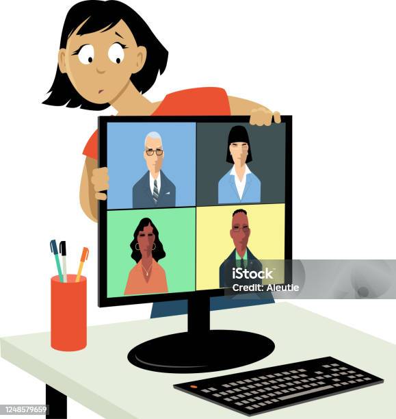 Chat Avoidance Avoiding Video Chat Stock Illustration - Download Image Now - Avoidance ...