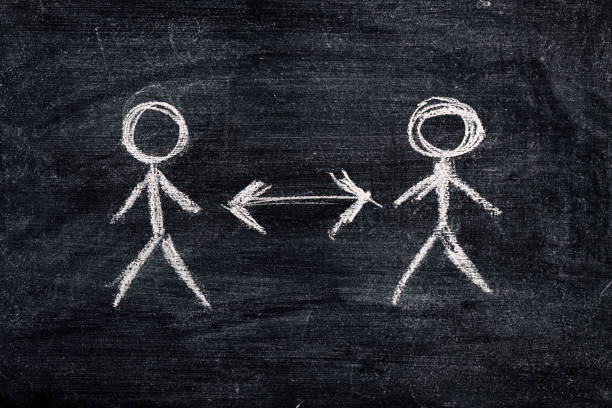 istock Social distancing conceptual drawing in chalk 1248581956