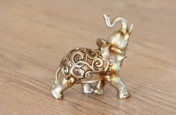 istock Statue of Hindu elephant golden 1248582219