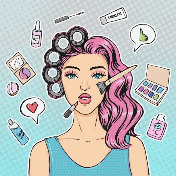 Social Media Beauty Guru Influencer Or Makeup Artist Blogger Concept Illustration In Pop Art Retro Comic Style Stock Illustration - Download Image Now - iStock Social Media Beauty Guru Influencer Or Makeup Artist Blogger Concept Illustration In Pop Art Retro Comic Style Stock Illustration - Download Image Now - iStock