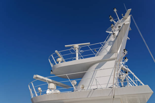 istock White mast of modern ship against clear blue sky 1248583652