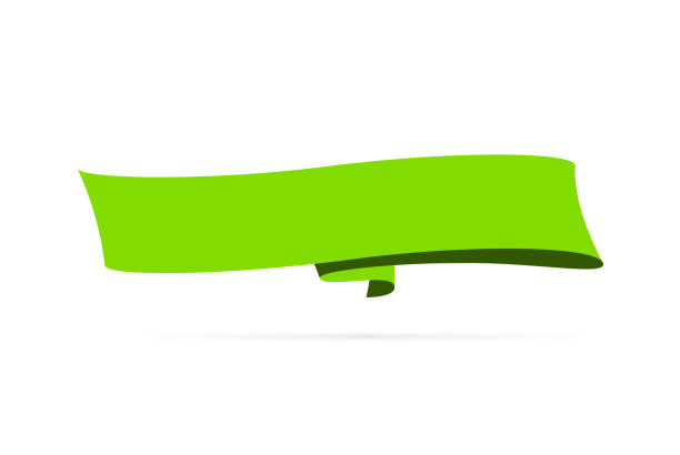 grünes banner - design element auf weißem hintergrund - banner origami ribbon green stock-grafiken, -clipart, -cartoons und -symbole