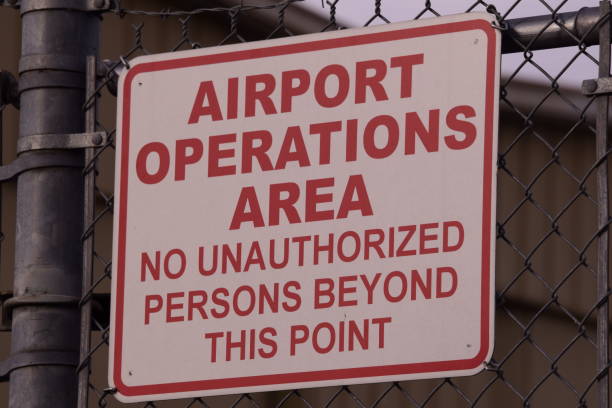 istock Close Up Of Gate Airport Authorization Sign 1248594253