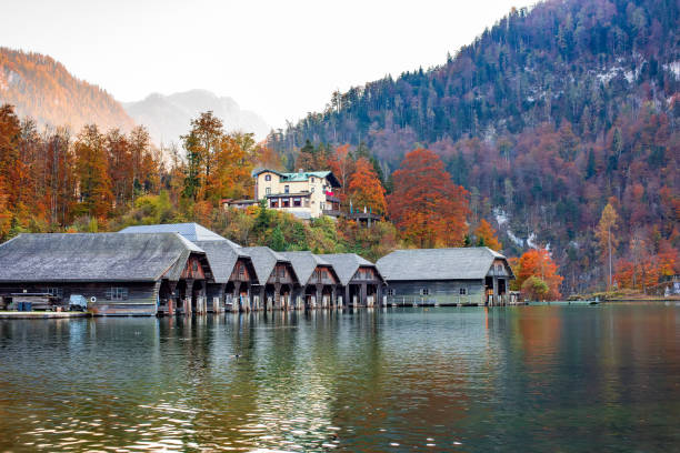 istock Autumn scenery on Konigssee Lake, Bavaria, Germany 1248604200