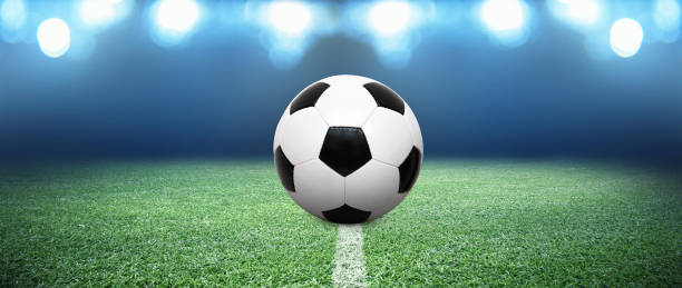 istock Soccer stadium arena with natural green grass 1248610661