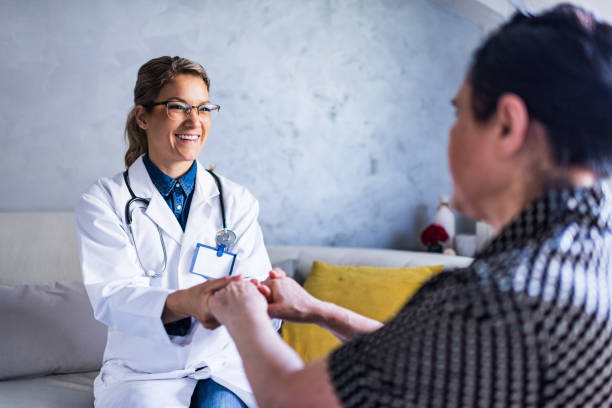 istock Healthcare worker at home visit 1248617807