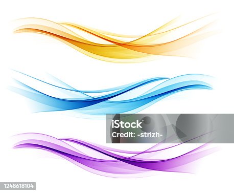 istock Set of color abstract wave design element 1248618104