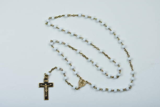 istock Roman Catholic Rosary beads used for praying 1248624587