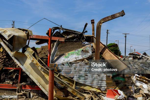 The Interior Of House Has Been Fully Destroyed By A Fire After Minneapolis Protest And Riots Turns Violent Stock Photo - Download Image Now