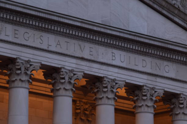 istock Close Up Of Legislative Building During Dawn 1248628171