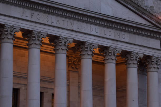 istock Close Up Of Legislative Building During Dawn 1248628212