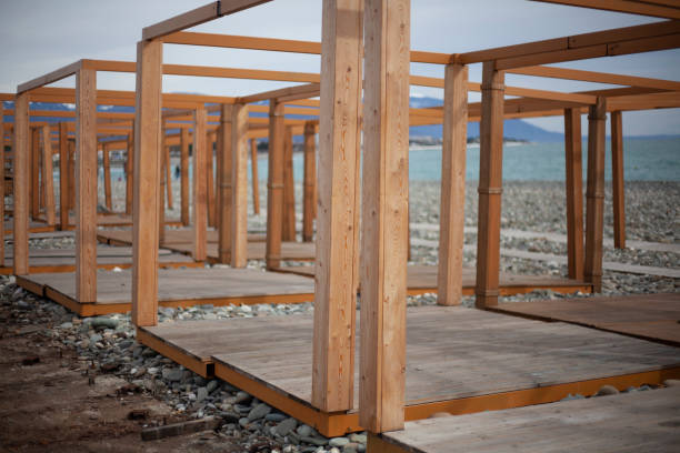 istock Wooden structure on the promenade. 1248629339