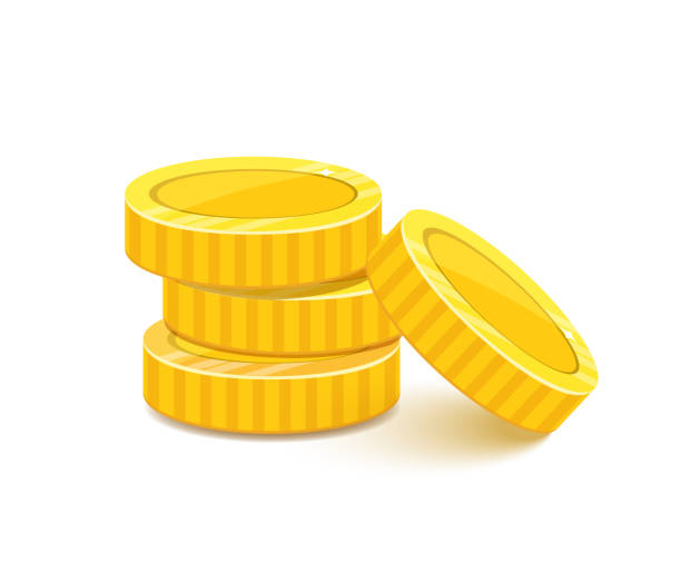 istock Golden coins stack, metal money pile realistic illustration 1248630083