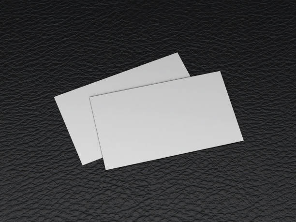 istock Blank business cards on a leather background mockup 1248630681
